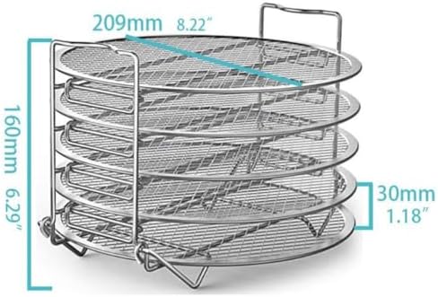 Dehydrator Rack Stainless Steel Stand Accessories Compatible with Instant Pot Air Fryer Crisp Lid 6 Quart Air Fryer Rack Stainless Steel Fit all 4.2QT - 5.8QT air fryer,Oven,Pressure Cooker
