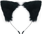 SMILETERNITY Handmade Fox Wolf Cat Ears Headwear Costume Accessories for Halloween Christmas Cosplay Party (Black)