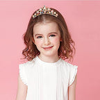 ANBALA Small Tiara Crown with Hair Comb, 3 Pack Mini Tiara Crown Princess Crystal Shiny Hair Accessories for 2 3 4 5 6 7 8 9 Years Girls Hair Dectoration Styling (Gold + 7 Color Crystal)