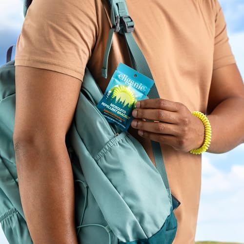 Cliganic 25 Pack Mosquito Repellent Bracelets, DEET-Free Bands, Individually Wrapped (Packaging May Vary)