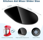 Mixer Slider Mat for Kitchen Aid 4.5-5 Qt Tilt Head Stand Mixer, Glossy Sliding Tray Mixer Sliders for Kitchenaid Artisan Mixer, Kitchen Aid Accessories and Attachments, Countertop Storage, Black