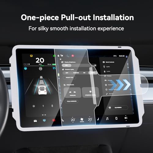 For Tesla Model Y Screen Protector Accessories 2024 2025, 15 inches Matte Tempered Glass Touch Screen Protector for Tesla Model Y (2025-2020) / Model 3 (2023-2017) Anti-Glare & Fingerprint