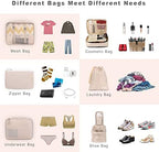 BAGAIL 8 Set Packing Cubes Luggage Packing Organizers for Travel Accessories-Cream