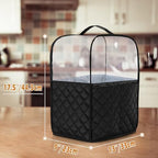 LUXJA Transparent Top Dust Cover Compatible with Ninja CREAMi NC501, NC301, NC299AMZ, Ice Cream Maker Dust Cover Fits Ninja Ice Cream Maker Machine with Accessories Pockets, Black