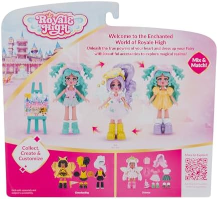 Royale High 3” School Spirit Fashion Pack: Art - Light Series 1-1 Figure with 15 Accessories - Wings Become Rings - Virtual Item Code Included - Ages 5+