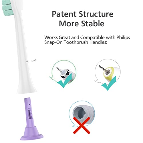 Toothbrush Replacement Heads for Philips Sonicare Heads, Electric Brush Head Compatible with Phillips Sonic Care Head, 8 Pack