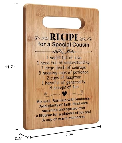 Popular Cousin Gifts for Women, Cutting Board Gift for Cousin, Cousin Appreciation Gift, Thank You Gift, Christmas Gifts Birthday Gifts for Cousin