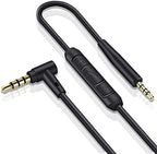 Replacement Aux Extension Cable Cord Wire,for Bose QuietComfort QC25 QC35 Sound Link SoundTrue On Ear Headphones with in Line Mic Volume Control (Black)