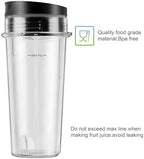 2-Pack 16oz Ninja Blender Replacement Cups with Sip Lids, Blender Replacement Parts Compatible with Nutri Ninja Blender BL770 BL780 BL660
