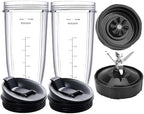 2 Packs Ninja Blender Cups &7 Fins Ninja Blender Blade Replacement Compatible with BN401 BN751 BN801 BL642 BL480-30 BL490-30 BL640 CT680 CT640C CT641 NN100 NN210 NN102 BL2012
