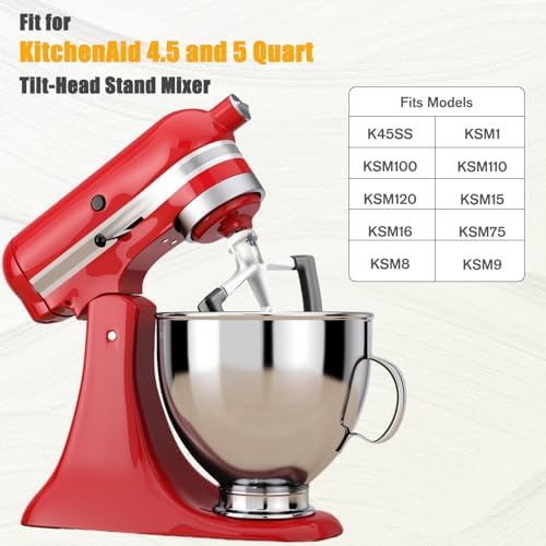 Freeboy Flex Edge Beater for KitchenAid Tilt-Head Stand Mixers, KFE5T Paddle with Scraper for Kitchen Aid Mixer Accessories Beater Blade (4.5-5 Quart), White