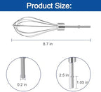Replacement KitchenAid Hand Mixer Whisk Attachments Suitable For Kitchenaid Immersion Blender Whisk KHMPW Stainless Steel Hand Mixer Beater - (2PCS)