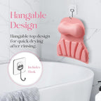 Bath Pillow Luxury Bathtub Pillow, Bath Pillows for Tub Head Neck and Back Support, Non-Slip Soft Silicon Bath Tub Pillow with Strong Suction Cup, Bath Accessories Spa Gifts, Pink