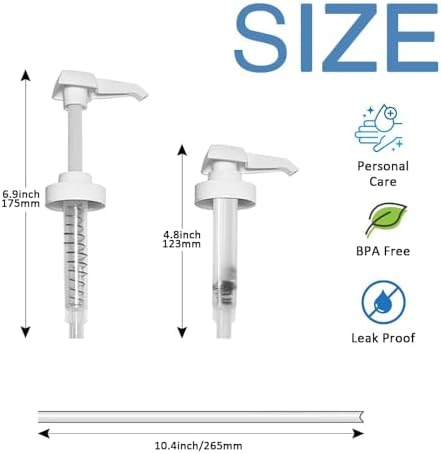 4 Pack Gallon Jug Pump Dispenser 38-400 White Pump for Gallon Jug Dispensing - 7cc Lotion Gallon Shampoo Pump Top Replacement, Fits 1 Gallon Bottle 64oz 128oz Hand Sanitizer Containers, Plus Labels