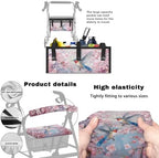 LedBack Mobility Scooter Accessories for 3 Pcs, Durable Rollator Walker Seat and Backrest Covers Cherry Blossom Hummingbirds Under Seat Rollator Walker Bag for Seniors