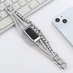 Leather Bands Compatible with Fitbit Charge 6 Bands/Fitbit Charge 5 Bands for Women, Boho Handmade Multilayer Wrap Bracelets Strap Replacement for Fitbit Charge 6/Charge 5 Fitness Tracker