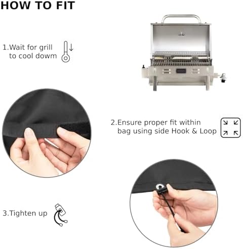 Table Top Grill Cover for Smoke Hollow 205 PT300B, Small Grill Cover for Outdoor Use, Portable Grill Cover for Cuisinart CGG-059/CGG-306,Waterproof Outdoor Grill Cover BBQ Grilling Griddle Accessories