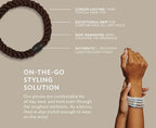 L. Erickson Grab & Go Pony Hair Ties - Espresso Brown - 8 Pack Grab and Go Ponytail Holders - Hair Ties No Damage - Brunette Dark Color Hair Bands Hair Accessories for Women