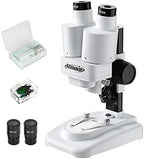 Aomekie® Microscope for Kids Students 20X 40X with 10Pcs Slides Insect Specimen Stereo Microscope for Kids with WF eyepieces LED Light Source Portable Stereoscope