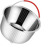 REDANT Steamer Basket for Instant Pot Accessories 6 qt, Pot Strainer Steamer for cooking, Steam Basket Stainless Steel Steamer Insert for Vegetables, Egg, Pasta (Free 2 Pcs silicone gloves), 6 Quart