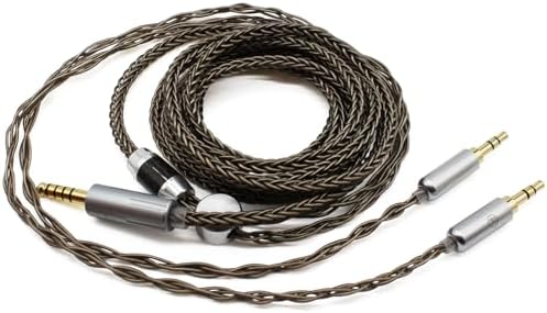 Youkamoo 4.4mm Cable Compatible for Hifiman HE4XX, HE-400i Headphones 8 Core Braided Silver Plated Replacement Audio Upgrade Cable (4.4mm to Dual 3.5mm Male Version)