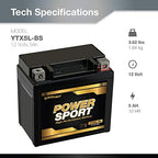 YTX5L-BS Battery replacement (5Ah, 12v, Sealed) Maintenance Free Battery ExpertPower®