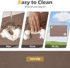 Pet Feeding Mat-Absorbent Dog Mat for Food and Water Bowl-Dog Accessories Pet Supplies-Dog Water Bowl for Messy Drinkers-No Stains Quick Dry Dog Water Dispenser Mat (17"x28", Brown)