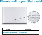 for Black iPad 6 2018 6th Generation A1893 A1954 Touch Screen Digitizer Assembly Replacement with Home Button,Camera Bracket,Pre-Installed Adhesive,Tool Repair Kit