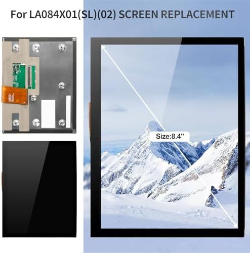 for Uconnect 4C UAQ Screen Replacement for 4C UAQ LA084X01(SL)(02) LCD Screen Display for Jeep Dodge RAM Chrysler 2017-2021 LA084X01(SL)(01) Digitizer Screen Touch Assembly Replacement Black 8.4"