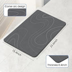 Veeloim Stone Bath Mat Diatomaceous Earth Bath Mat Super Absorbent Stone Bath Mats for Bathroom/Kitchen Counter Quick Drying Diatomite Bath Stone Mat Natural Non-Slip Easy to Clean(23.6×15.4")