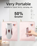 Facial Hair Removal for Women, Painless Womens Facial Hair Remover with 2 Replacement Heads, Lipstick-Sized, USB Rechargeable, Facial Hair Remover for Upper Lip,Chin,Peach Fuzz,Mustache (Pink)