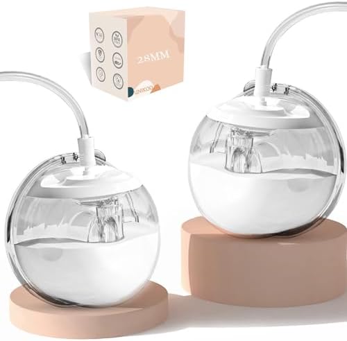 Wearable Milk Collection Cup, Hands Free Milk Collector Cup Compatible with Most Electric Breast Pump, Zomee/Spectra/Medela Breast Pump Collection Parts, Accessories Replacement (28 mm 2Pcs)