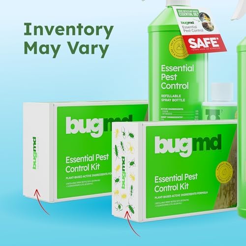 BugMD Ant Killer & Bug Spray - Roach and Cockroach Killer Indoor, Spider Spray for Home, Fly and Insect Defense, Natural, Safe with Essential Oils, Plant-Powered, Pest Control - Starter Kit