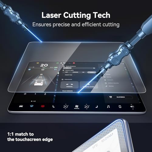 For Tesla Model Y Screen Protector Accessories 2024 2025, 15 inches Matte Tempered Glass Touch Screen Protector for Tesla Model Y (2025-2020) / Model 3 (2023-2017) Anti-Glare & Fingerprint