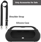 Silicone Cover Case for Beats Pill 2024 Wireless Bluetooth Speaker, Protective Stand Holder for Beats Pill Bluetooth Speaker Accessories with Should Strap (Black Case only)