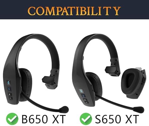 SOULWIT Cooling-Gel Earpads Replacement for BlueParrott B650/S650(650XT 650 XT) Noise Cancelling Bluetooth Headset, Ear Pads Cushions with High-Density Noise Isolation Foam - B650XT CG Black