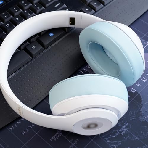 Ear Pads Replacement for Beats Studio 3 - GEVO Earpad Cushions for Beats Studio 2 3 Wired Wireless - Headphone Cover Parts with Strong Adhesive (Crystal Blue)