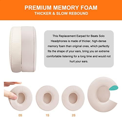 Ear Pads Replacement for Beats Solo 3 - GVOEARS Earpad Cushions Covers for Solo 2 Solo 3 Wired Wireless ON-Ear Headphones with Noise Isolation Memory Foam Protein Leather (Light Pink)