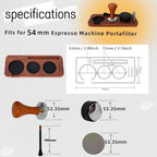 Espresso Machine Accessories,5pcs Espresso Tamper Kit,54mm Coffee Tamper Fits Breville Espresso Machine Portafilters Tools Set,Sapele Wood Tamping Station with Tamper,Leveler,Brush and Puck Screen