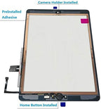 for Black iPad 6 2018 6th Generation A1893 A1954 Touch Screen Digitizer Assembly Replacement with Home Button,Camera Bracket,Pre-Installed Adhesive,Tool Repair Kit