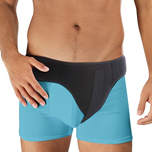 Hernia Belt for Men Inguinal Hernia Support | Groin or Lower Abdominal Hernia Truss Hernia Belts for Women or Mens Inguinal Hernias Support Belt | With Pressure Pad Fits Left or Right Groins (LARGE)