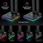 havit RGB Headphones Stand with 3.5mm AUX and 2 USB Ports, Headphone Holder for Gamers Gaming PC Accessories