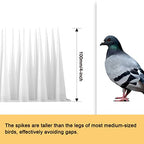 OFFO Bird Spikes Pigeon Outdoor Deterrent Spikes for Cat Keep Birds Raccoon Woodpecker Away Covers 60 Feet(18.3m), Frosted White
