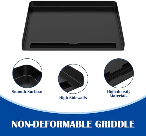 SafBbcue Griddle Plate for Ninja GR101 Sizzle Smokeless Indoor Grill, 14" Nonstick Plate for GR100 Series Accessories, Flat Top Countertop Electric Grill