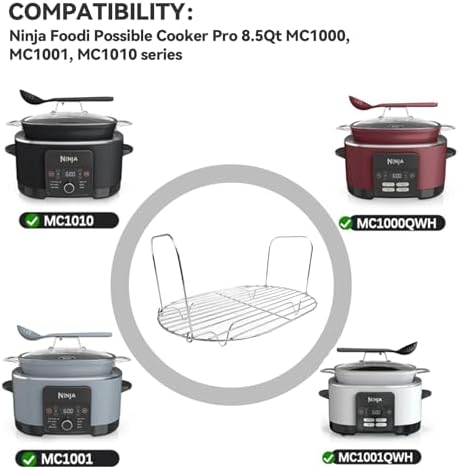 Steam and Roast Rack, Ninja Foodi Possible Cooker Pro 8.5 Qt Slow Cooker Crock Pot MC1000 MC1001 MC1010, Stainless Steel Multicooker Accessories
