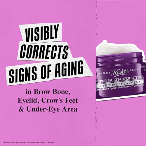 Kiehl's Super Multi-Corrective Eye Cream, Anti-Aging Cream that Lifts Brow Bone Area, Smooths and Firms Eye Lids, Bilberry Seed Extract and Collagen Peptide for Tighter and Smoother Looking Skin