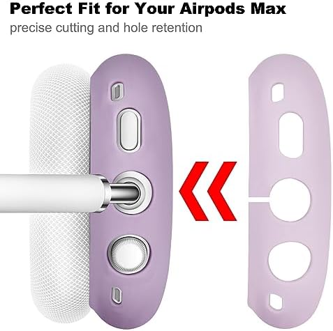 Case for Airpods Max Headphones,Ear Pad Case Cover/Ear Cups Cover/Headband Cover for AirPods Max(USB-C/Lightning)(2024/2020),Silicone for Apple Airpod Max, Accessories Cases(Lavender Purpl)