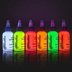 BLOODLINE TATTOO INKS Professional Blacklight UV 6 Color Set - 1/2 oz (15 ml) - Highlight Series