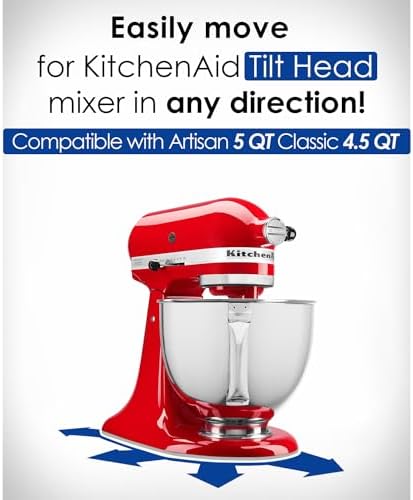 MIMORE Mixer Slider Mat for KitchenAid Stand Mixer 4.5-5 QT Tilt Head, Mixer Mat Compatible with Classic 4.5 QT KitchenAid Mixer Accessories 5 QT Artisan Kitchen Aid Mixer Slider Mat, Clear