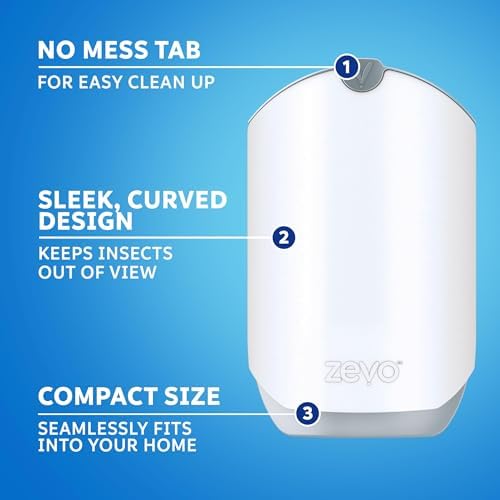 Zevo Flying Insect Trap for Indoors: Light Trap Captures Fruit Flies, Gnats and Houseflies, Starter Kit (1 Plug-in Base + 1 Cartridge)